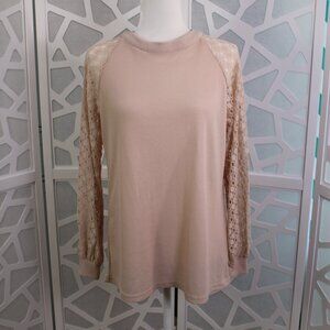 MIHOLL Women’s Long Sleeve Lace Casual Loose Blouses T Shirts Medium